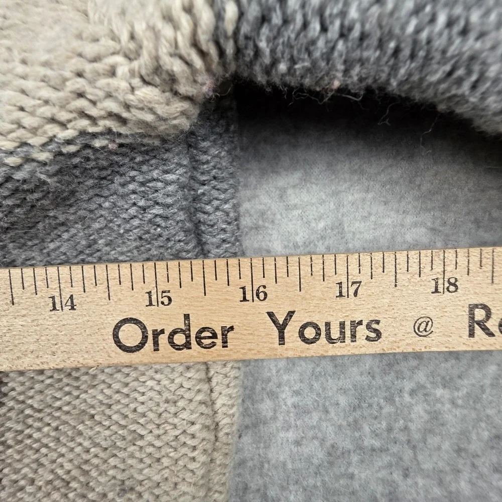 GapKids Sweater Boys Small 6-7 Gray Beige Stripe Shawl Collar‎ Cable Knit Warm
